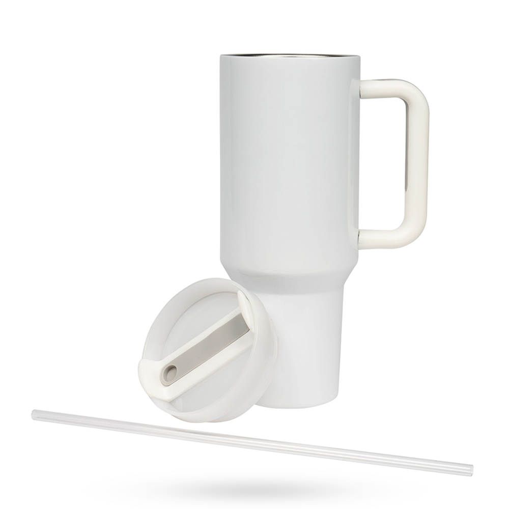 Thermobecher mit Trinkhalm